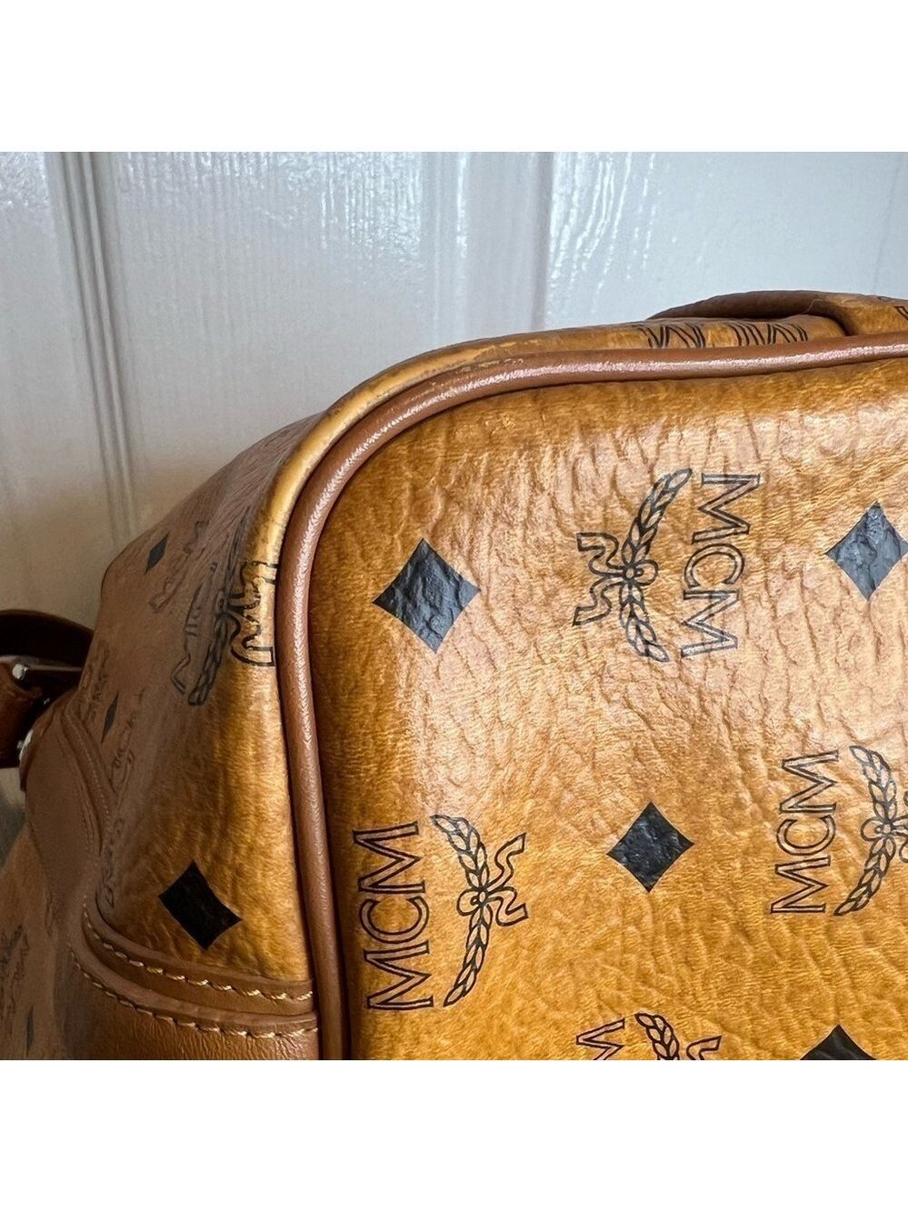 MCM COGNAC VISETOS SHOPPER TOTE BAG - Picture 6 of 15